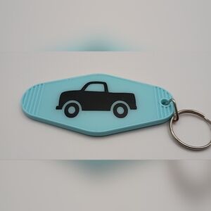 Motel Keychain Custom Retro Styled Blue And Black Trucker Boy Keychain